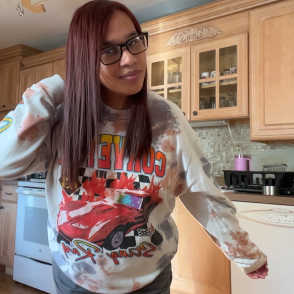tie-dye crew neck sweater